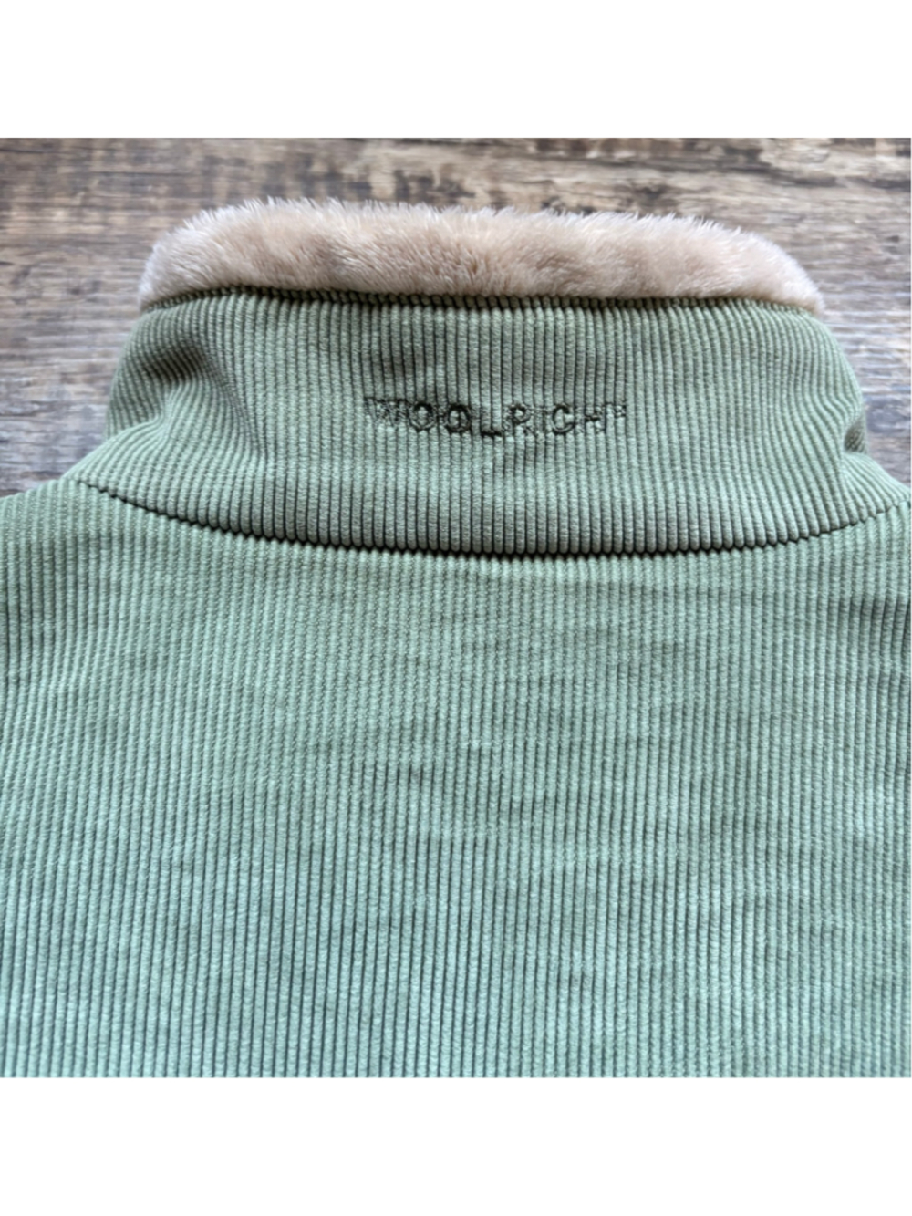 Woolrich Women's Sage Green Corduroy Fleece-Lined Vest - Size L - Picture 6 of 9
